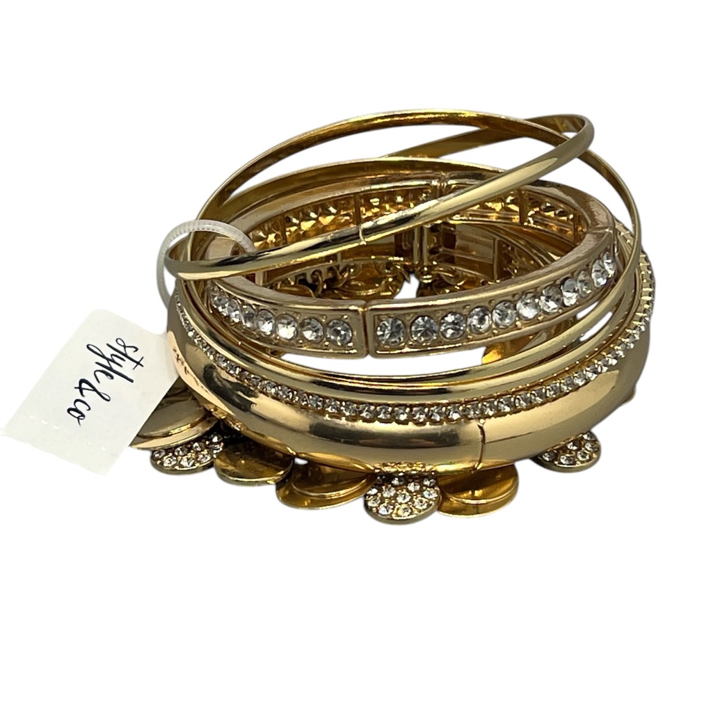 Style & Co Multiple Gold Tone Crystal Bangle Set